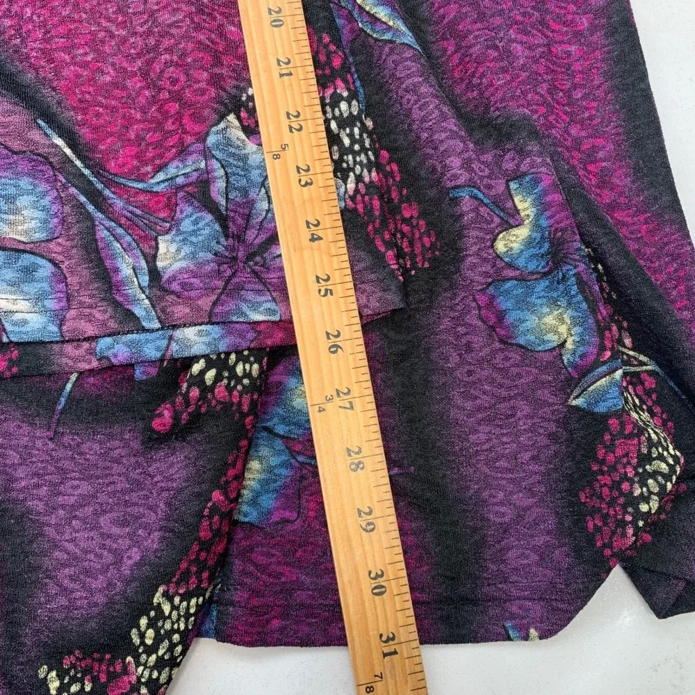 Magic Scarf Artsy Dark Purple  Floral Cardigan Set One Size Fits S-L Lagenlook